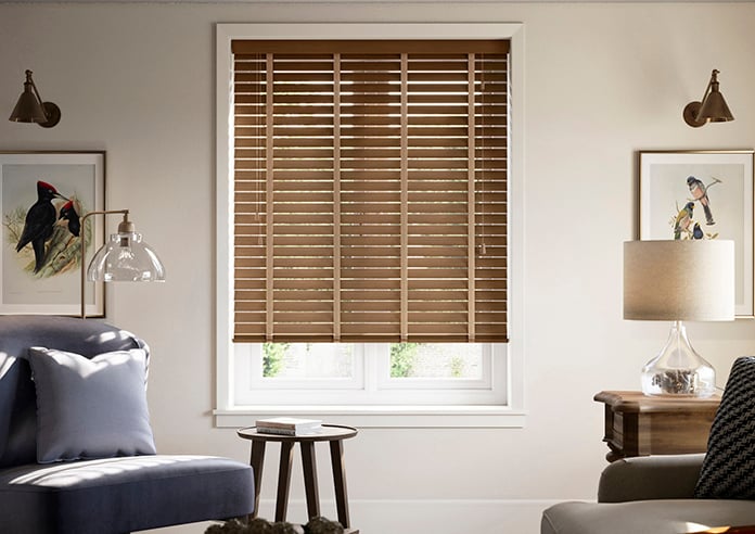 Ecowood Deluxe, Honey Teak Fine Grain - Motorised Venetian Blind - Image 3